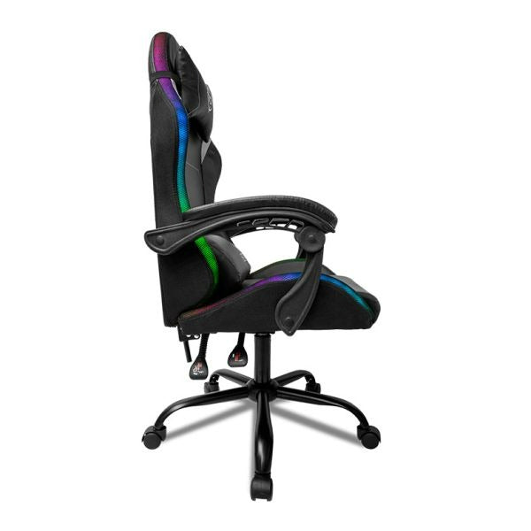 Cadeira Gamer TGT Heron RGB Preto – Encosto Reclinável 90° a 135°, Espuma de Alta Densidade, Couro PU, Base de Metal e Iluminação LED RGB – Seg Imports