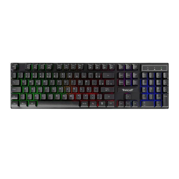 Combo Gamer TGT Ariete 4 em 1 – Teclado ABNT2, Mouse 1600 DPI, Mousepad e Headset 40 mm – Rainbow LED – Seg Imports