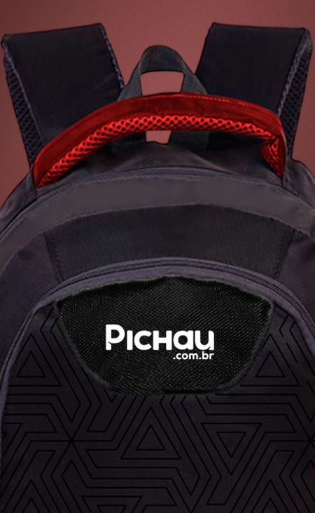 Mochila Pichau Heaven Preto e Vermelho – Design Gamer, Resistente e Confortável para Trabalho, Estudo e Viagens – Seg Imports