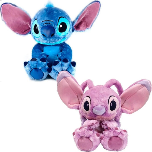 Kit Pelúcias Disney Stitch e Angel Big Feet 45 cm – Diversão, Carinho e Magia em Dobro