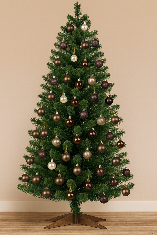 Bolas de Natal Merita 3cm Marrom e Bege 36 Unidades – Encanto e Sofisticação para Sua Decoração
