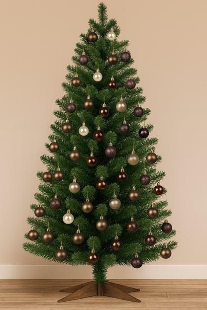 Bolas de Natal Merita 3cm Marrom e Bege 36 Unidades – Encanto e Sofisticação para Sua Decoração