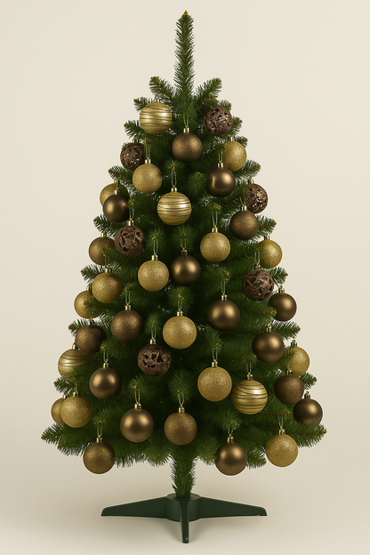 Bolas de Natal Merita 6cm Marrom e Ouro 25 Unidades – Elegância e Sofisticação para Sua Decoração