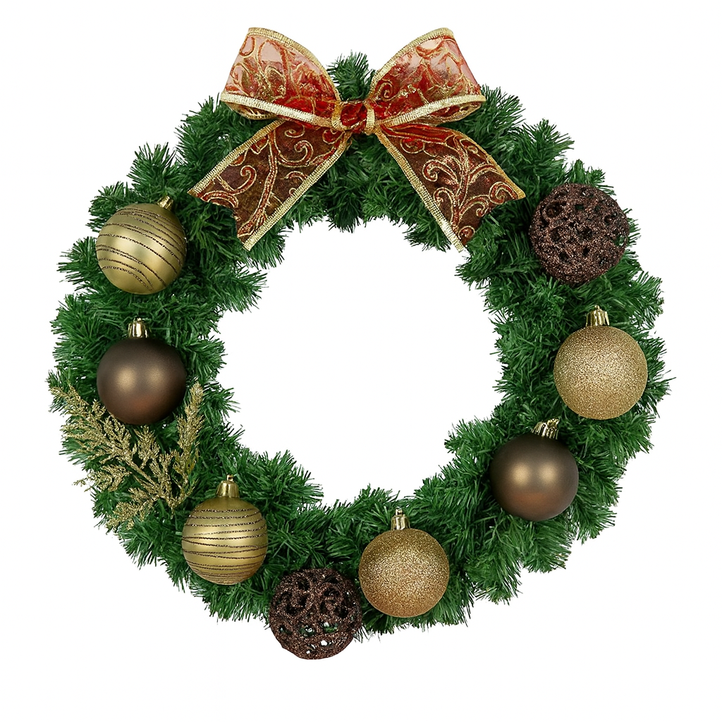 Guirlanda Aramada 35cm Ref. C35-100T – Tradição e Beleza para Sua Decoração de Natal