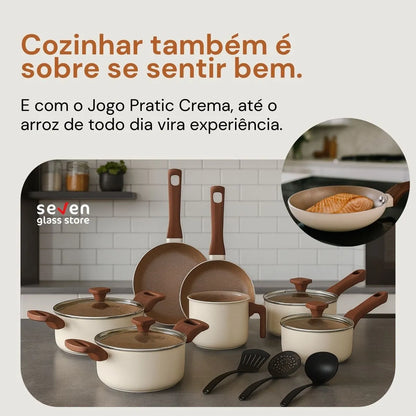 Jogo De Panelas Cerâmico Antiaderente Indução 10 Peças