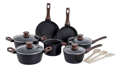 Jogo de panelas de cozinha Mimo Style Cook Fundo de Tripla Indução com 10 peças de alumínio black Conjunto de Panelas Mimo Style Cook Black Indução 10 Peças – Revestimento Cerâmico
