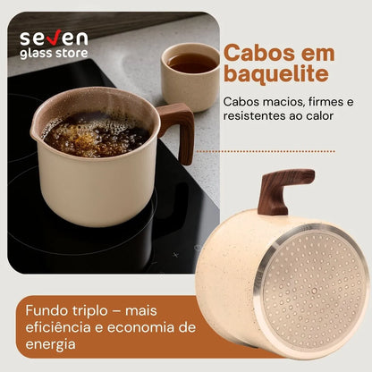 Jogo De Panelas Cerâmico Antiaderente Indução 10 Peças