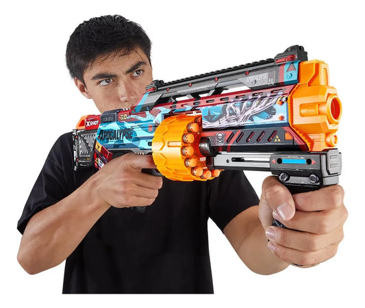 Lançador de Dardos X-Shot Skins Lockable Blaster 16x – Seg Imports – Brinquedo Original, Colorido e Resistente para Meninos que Amam Ação e Diversão