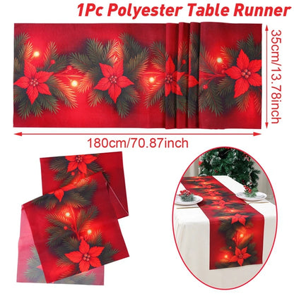 Caminho de Mesa de Natal – Decoração Merry Christmas para Casa, Festa e Ano Novo