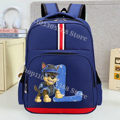Mochila Escolar Patrulha Canina – Estampa com Letras, Grande Capacidade para Estudantes, Meninos e Meninas