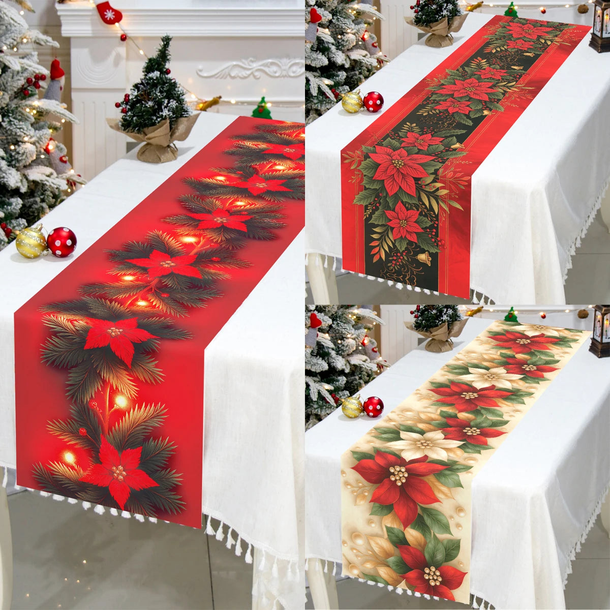 Caminho de Mesa de Natal – Decoração Merry Christmas para Casa, Festa e Ano Novo