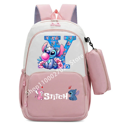 Mochila Escolar Disney Stitch – Grande Capacidade, Resistente à Água e Ideal para Crianças e Adolescentes