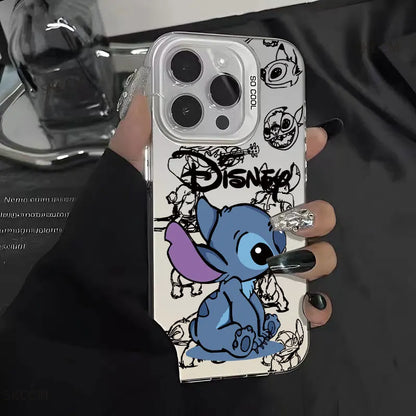 Capa de Celular Disney Stitch – Silicone Flexível e Estilo Fashion p/ iPhone 11 ao 16 Pro Max