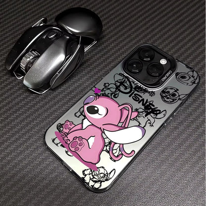 Capa de Celular Disney Stitch – Silicone Flexível e Estilo Fashion p/ iPhone 11 ao 16 Pro Max