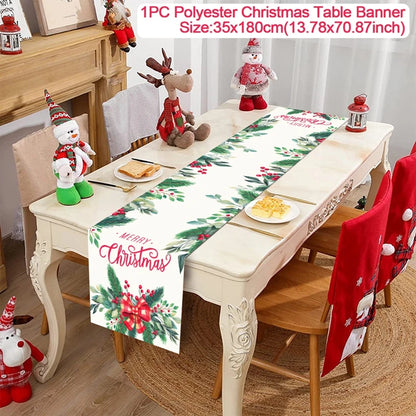 Caminho de Mesa de Natal – Decoração Merry Christmas para Casa, Festa e Ano Novo