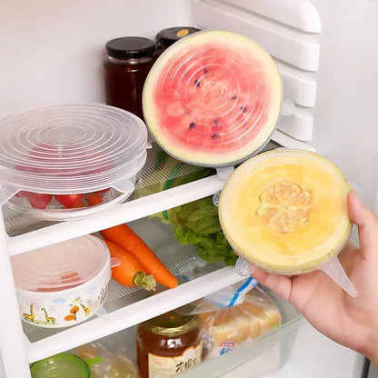 Tampa de Silicone Esticável Reutilizável – Conserva Alimentos, Sela Tigelas e Substitui Plástico Filme