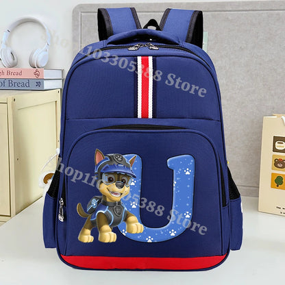 Mochila Escolar Patrulha Canina – Estampa com Letras, Grande Capacidade para Estudantes, Meninos e Meninas