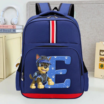 Mochila Escolar Patrulha Canina – Estampa com Letras, Grande Capacidade para Estudantes, Meninos e Meninas