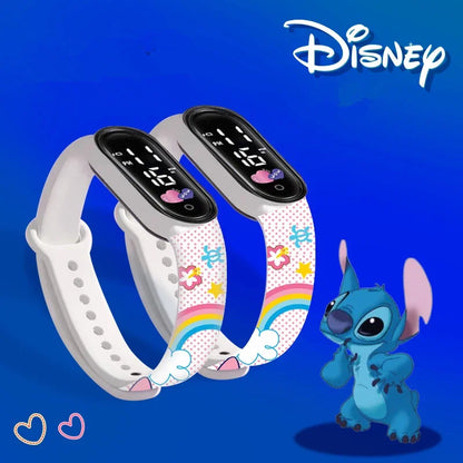Relógio Digital Infantil Disney com LED Luminoso – Toque, Resistente à Água, Esportivo e Ideal para Presente