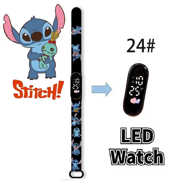 Relógio Digital Infantil Disney com LED Luminoso – Toque, Resistente à Água, Esportivo e Ideal para Presente