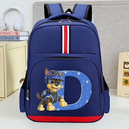 Mochila Escolar Patrulha Canina – Estampa com Letras, Grande Capacidade para Estudantes, Meninos e Meninas