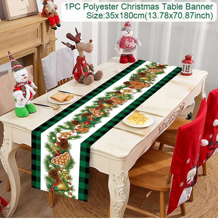 Caminho de Mesa de Natal – Decoração Merry Christmas para Casa, Festa e Ano Novo