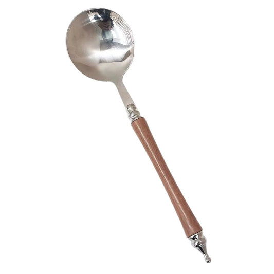 Colher de Aço Inox Dourada – Cabo Longo para Sobremesas, Café e Drinks