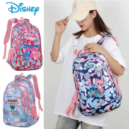 Mochila Escolar Disney Stitch – Estilo Divertido e Espaçosa, Ideal para Crianças, Adolescentes e Fãs da Disney