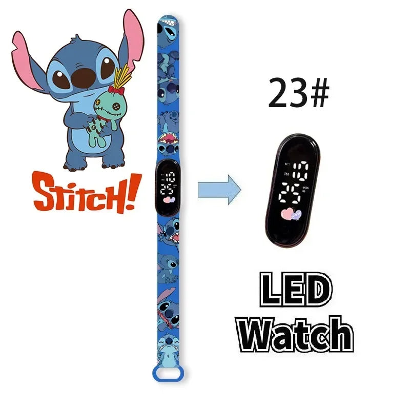 Relógio Digital Infantil Disney com LED Luminoso – Toque, Resistente à Água, Esportivo e Ideal para Presente