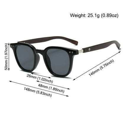Óculos de Sol Retrô Madeira Estilo Wood Grain – Lentes Polarizadas com Proteção UV, Unissex para Ciclismo, Passeios ao Ar Livre e Urbano