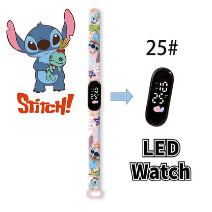 Relógio Digital Infantil Disney com LED Luminoso – Toque, Resistente à Água, Esportivo e Ideal para Presente