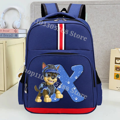 Mochila Escolar Patrulha Canina – Estampa com Letras, Grande Capacidade para Estudantes, Meninos e Meninas