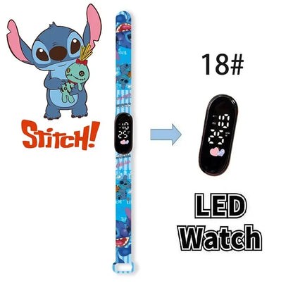 Relógio Digital Infantil Disney com LED Luminoso – Toque, Resistente à Água, Esportivo e Ideal para Presente