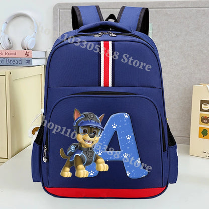 Mochila Escolar Patrulha Canina – Estampa com Letras, Grande Capacidade para Estudantes, Meninos e Meninas