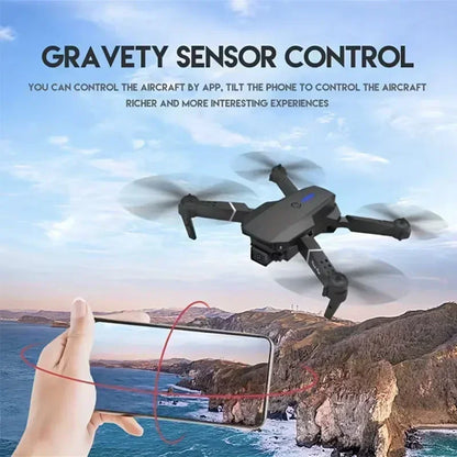 Drone Profissional E88Pro 4K – Câmera Dupla HD, Grande Angular, Dobrável com Wi-Fi FPV