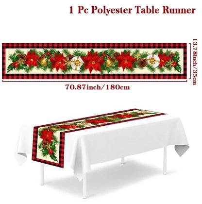 Caminho de Mesa de Natal – Decoração Merry Christmas para Casa, Festa e Ano Novo