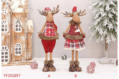 Boneco Alce de Natal em Tecido Vermelho Retrátil – Decoração Exclusiva para Presentear e Encantar sua Casa no Natal 2026