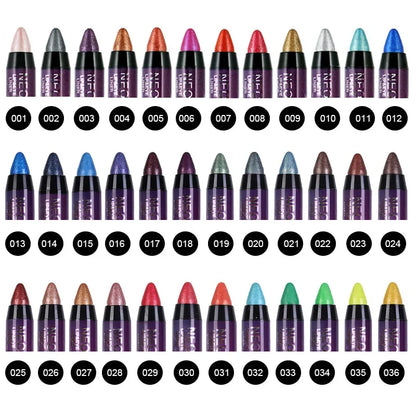 Lápis 2 em 1 Sombra e Batom – À Prova d’Água, Longa Duração e Efeito Glitter
