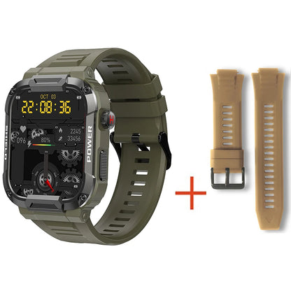 Smartwatch Militar 2025 – GPS, Chamadas BT, Fitness, À Prova d’Água, Compatível Android e iOS