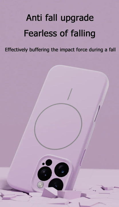 Capa de Celular em Silicone Líquido com MagSafe – Proteção Magnética p/ iPhone 11 ao 16 Pro Max