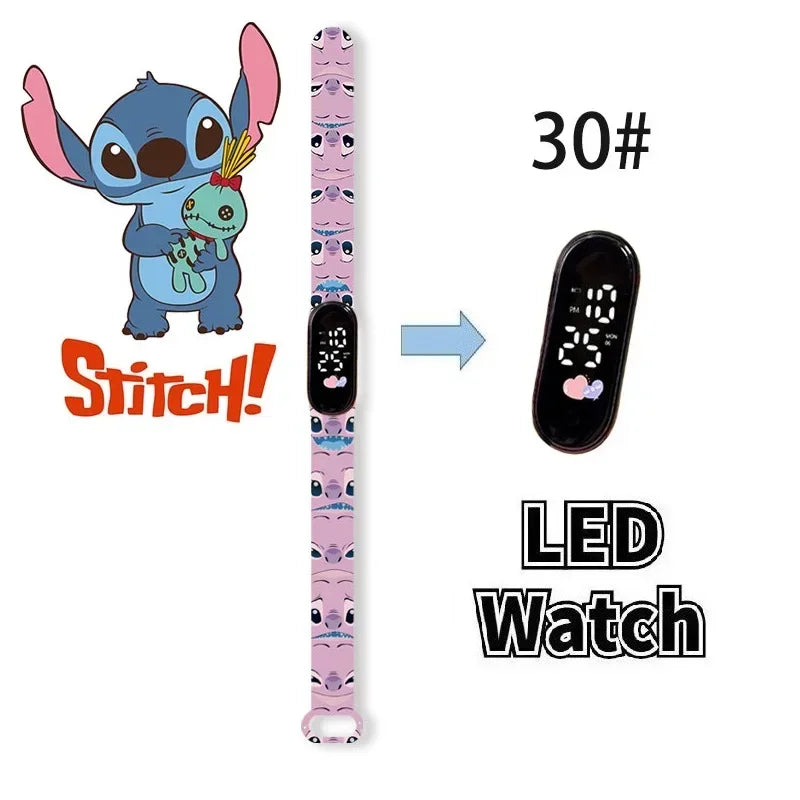 Relógio Digital Infantil Disney com LED Luminoso – Toque, Resistente à Água, Esportivo e Ideal para Presente