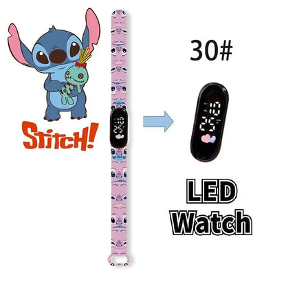 Relógio Digital Infantil Disney com LED Luminoso – Toque, Resistente à Água, Esportivo e Ideal para Presente