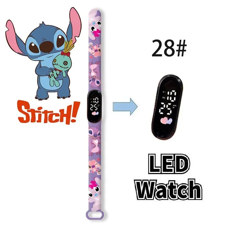 Relógio Digital Infantil Disney com LED Luminoso – Toque, Resistente à Água, Esportivo e Ideal para Presente