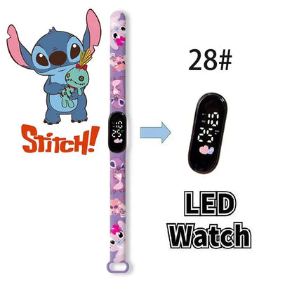 Relógio Digital Infantil Disney com LED Luminoso – Toque, Resistente à Água, Esportivo e Ideal para Presente