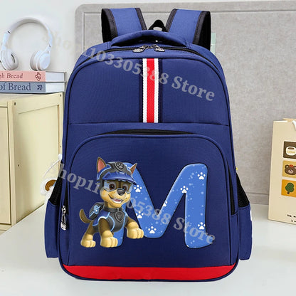 Mochila Escolar Patrulha Canina – Estampa com Letras, Grande Capacidade para Estudantes, Meninos e Meninas