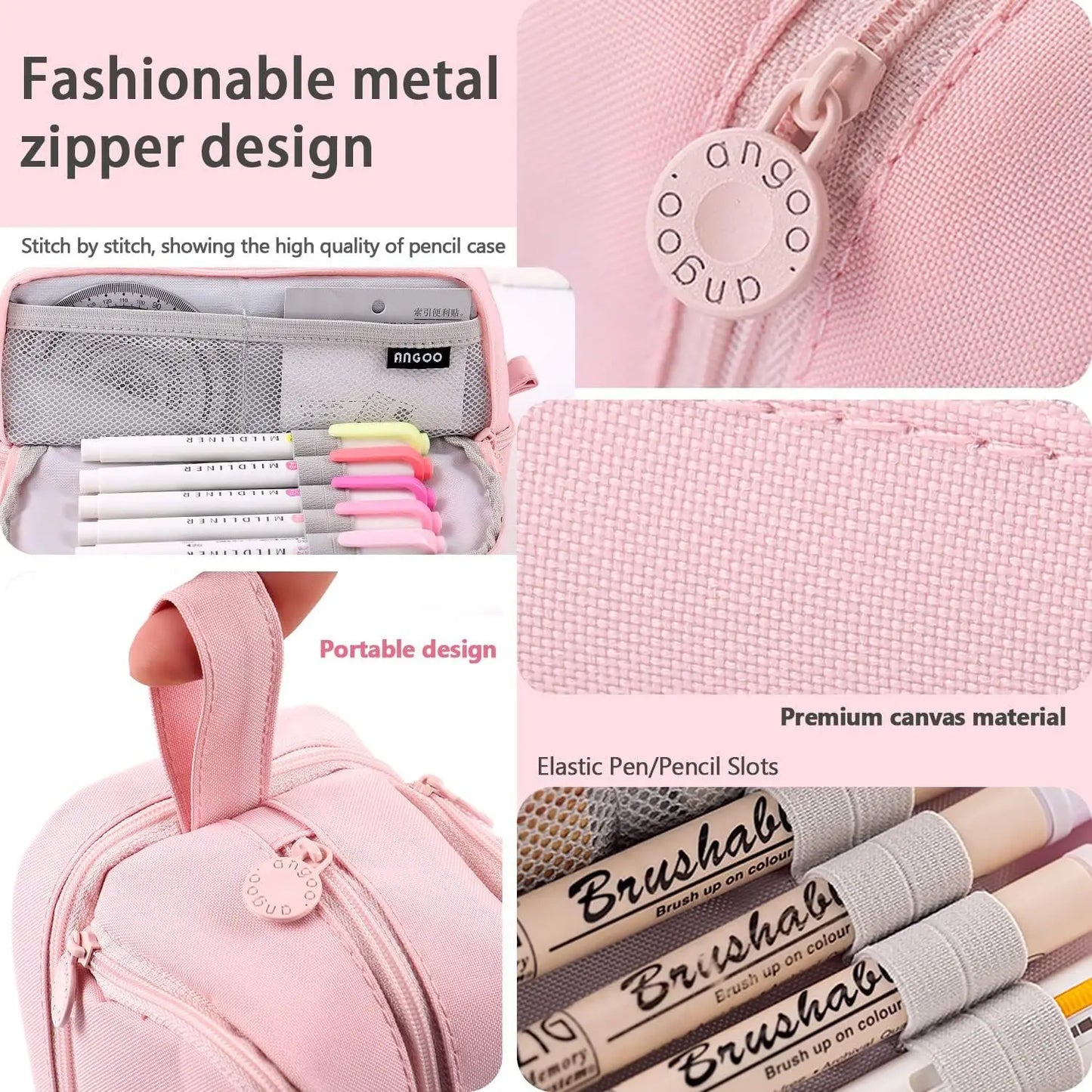 Estojo Disney Stitch de Grande Capacidade – Oxford Resistente, Portátil e Organizador para Escola e Escritório