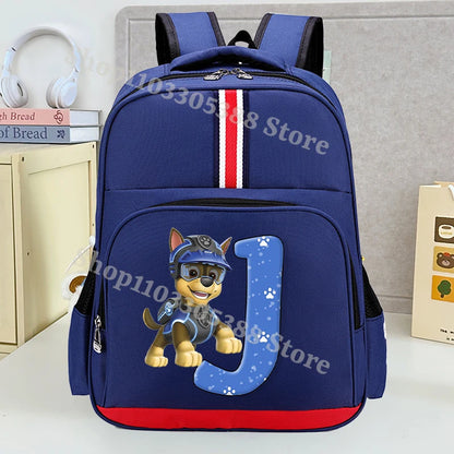 Mochila Escolar Patrulha Canina – Estampa com Letras, Grande Capacidade para Estudantes, Meninos e Meninas