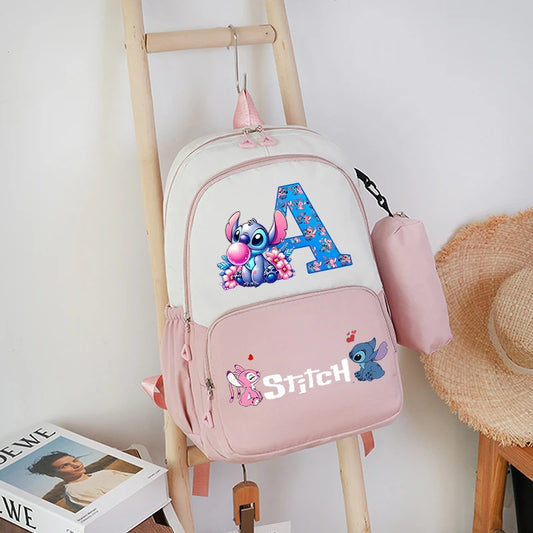 Mochila Escolar Disney Stitch – Grande Capacidade, Resistente à Água e Ideal para Crianças e Adolescentes