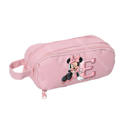 Estojo Disney Minnie Mouse – Organizador  Grande e Prático para Escola com Inicial do Nome .