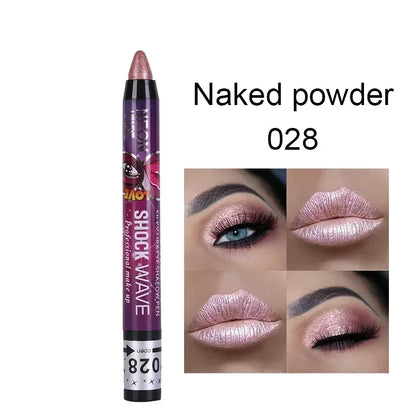 Lápis 2 em 1 Sombra e Batom – À Prova d’Água, Longa Duração e Efeito Glitter